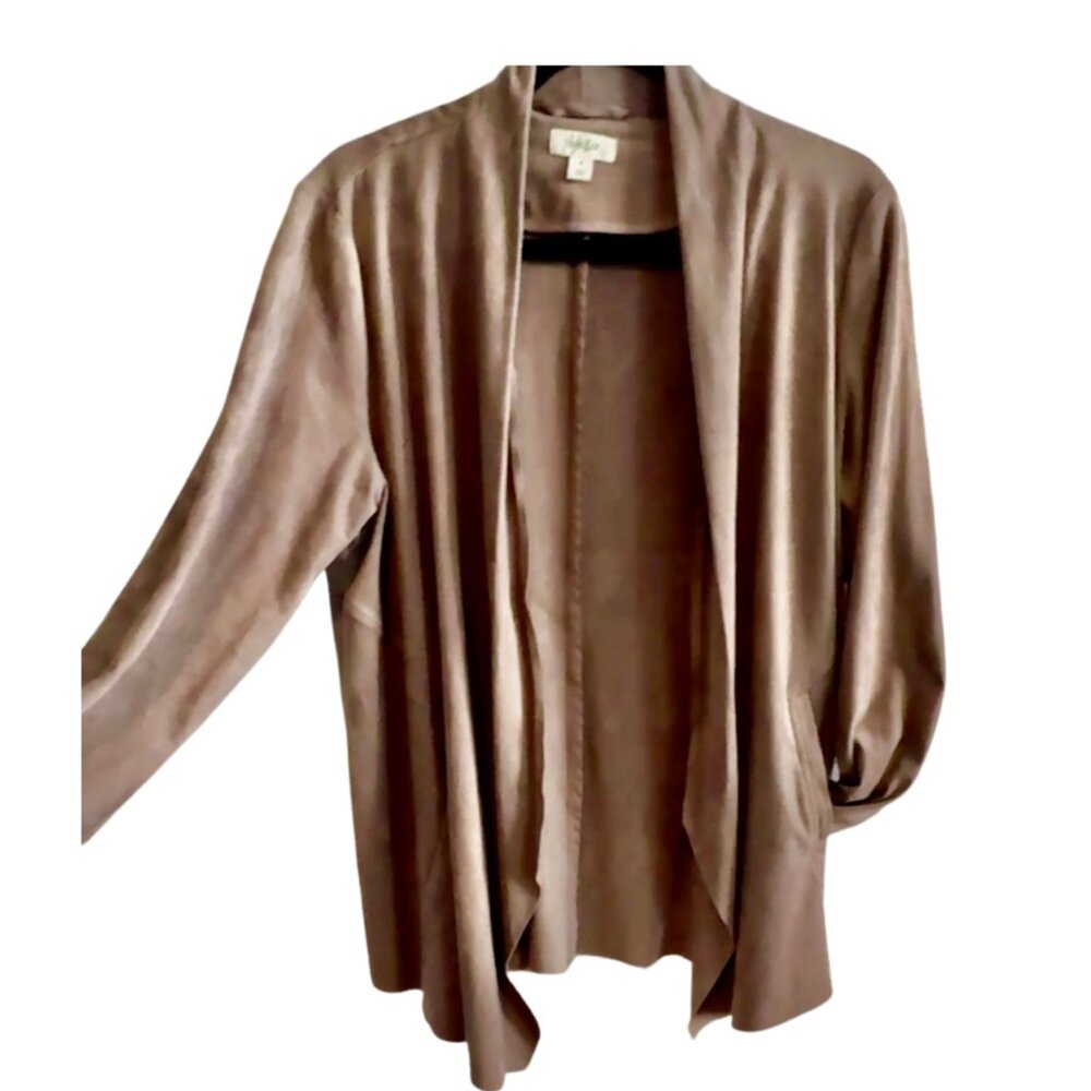 Style & Co Womens Tan Faux Suede Jacket - M